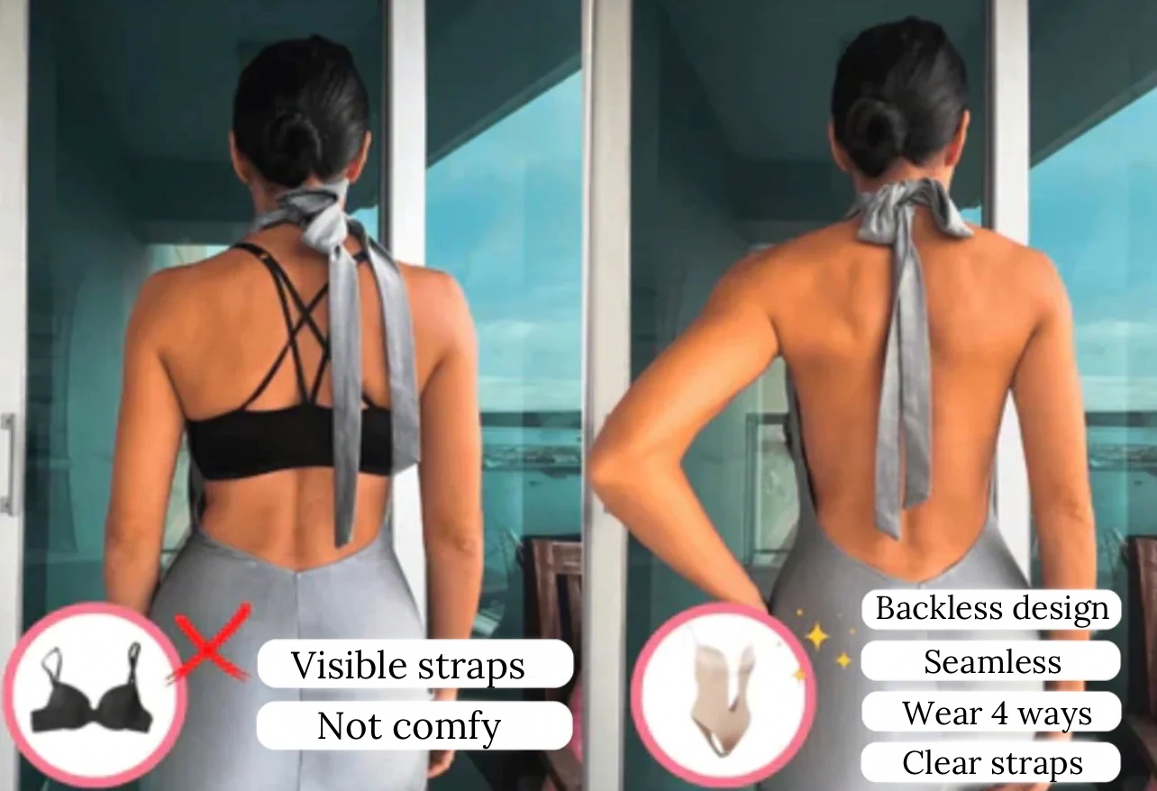 Backless bra body shaper Strapless Push up for dress Plunge