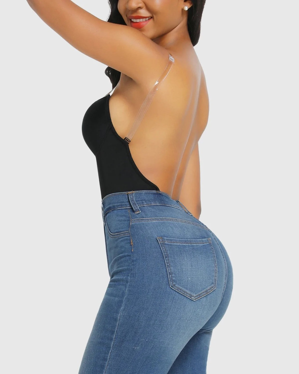 Women's Sexy Strapless Backless Bodysuit Deep V