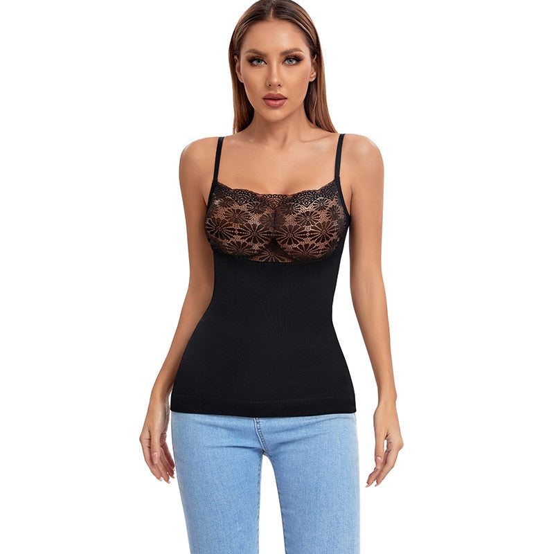 Camille Black Luxury Shaping Body Slimming Shapewear with Tummy Control and  Lace
